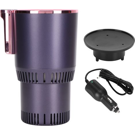 Ortviai Support de Tasse Voiture 12 V Réfrigérateur et Chauffage Portatif – Or Rose, 114,5 x 74 x 166 mm