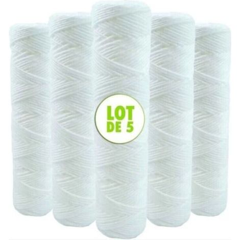 Lot de 5 Cartouches Bobinée Filtre à Eau Anti Sédiments - Compatibles Filtre 10 pouces