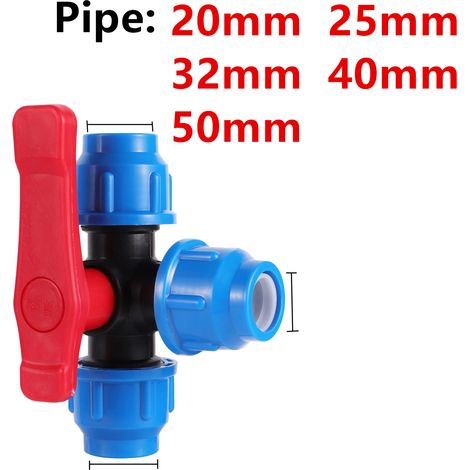 Raccord en T en plastique (40 mm) - 1 pièce - Raccord rapide pour tuyau d'irrigation agricole - Tuyau en PVC/PE - Diviseur d'eau - Connecteur pour tuyau d'irrigation - (1/5)