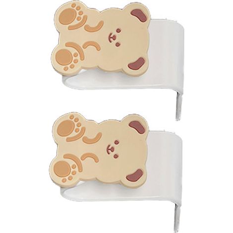 Accroches de siège auto 2 pièces, mignonnes et multifonctions, résistantes, organiseur de dossier pour sacs repas, sacs à main, vêtements, blanc (1/5)