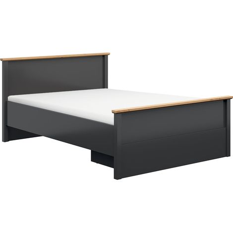 Cama 140x200 Duck Gris antracita y Madera (1/4)