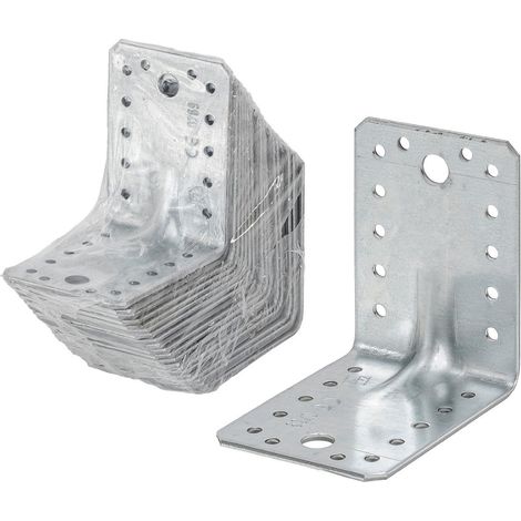 Vormann Winkelverbinder Lochwinkel verzinkt, 9 x 9 x 6,5 cm, 20 Stück (1/2)