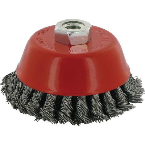Brosse boisseau à fils d'acier torsadés 2 rangs 100 mm (1/4)