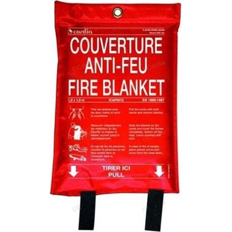 Couverture anti–feu 1.20m x 1.80m – Sachet souple (1/2)
