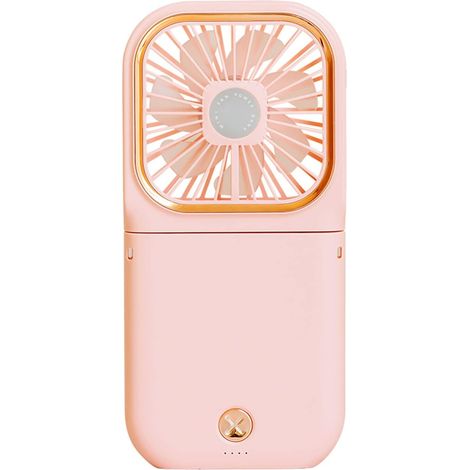 Ventilateur de Cou Suspendu Portable, Mini Ventilateur USB Pratique, Mini Ventilateur de Cou Suspendu avec Cordon réglable et Support, 3 Vitesses (Rose)