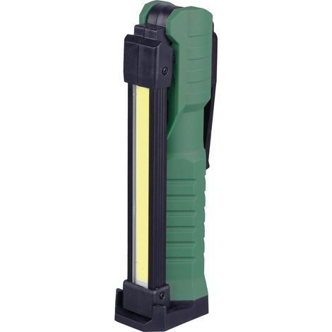 Linterna de trabajo LED (8W 240lm) recargable por USB C IP20 36x295x53mm fabricada en ABS y aluminio color negro y verde (1/5)