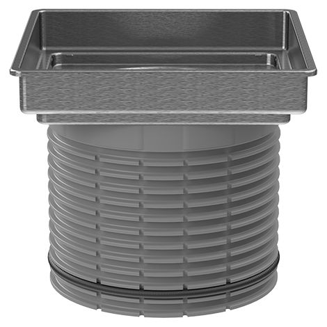 Gitterhalter Ø 110mm/Edelstahl A4 132x132mm, inkl. O-Ring.