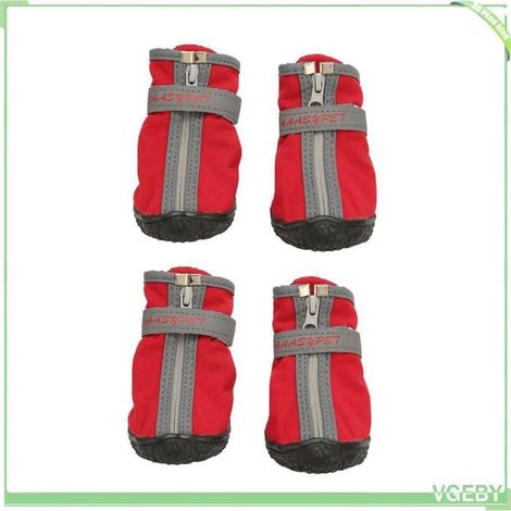 Chaussons pour chien - FAFEICY - 4 pièces - Semelle souple antidérapante - Imperméable - Bande réfléchissante (1/5)