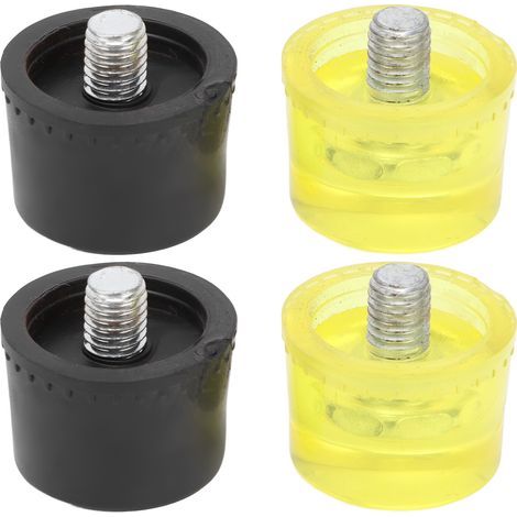 2 Set Rubber Striking Head Hammer Tips de remplacement Accessoires Mallet Blackdia jaune 25 mm (1/5)