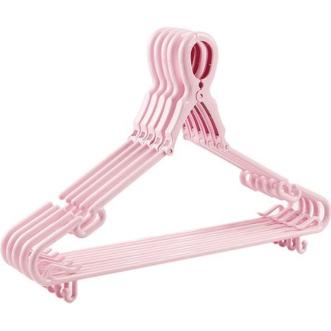 5 pcs Rouge Cintres en Plastique Pliable avec Fermoir Crochet à Trait du Vent Anti-déformation Cintre de (1/5)