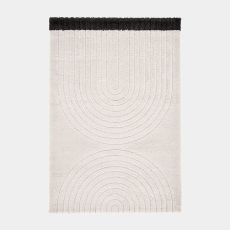 Tapis de salon en relief - Modern Circle - Crème - 80 x 150 cm (1/5)