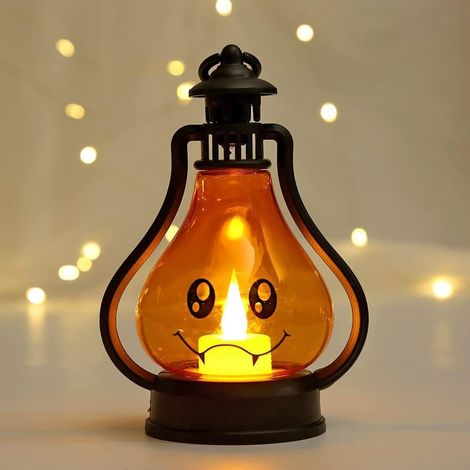 Lanterne citrouille d'Halloween, décorations portables, lumières citrouille à piles pour la maison, l'extérieur et l'intérieur (A) (1/5)