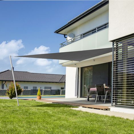 Windhager Sonnensegel Cannes 4x4x4m anthrazit Sonnenschutz UV-Schutz 50+ Sonnendach (1/3)