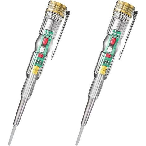 Un tester di tensione elettrica trasparente, ad azione rapida, a forma di penna, 70-250 V, portatile, impermeabile, con luce LED colorata, senza contatto (1/4)