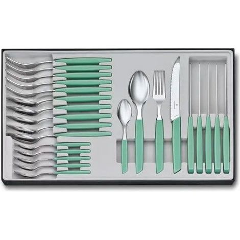 Set 24 Posate Swiss Modern Victorinox Mint Green - V-6.90 96.11W41.24 (1/2)