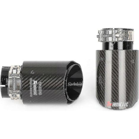 Embouts d'échappement Akrapovic en fibre de carbone brillante de 4 pouces (x2), pot d'échappement universel (1/5)