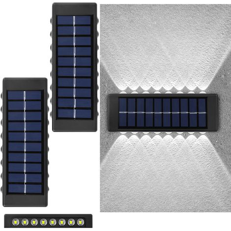 Éclairage de paysage solaire, étanchéité IP65, idéales pour terrasses, escaliers, terrasses, garde-corps et vérandas (lumière blanc- lot de 2) (1/5)