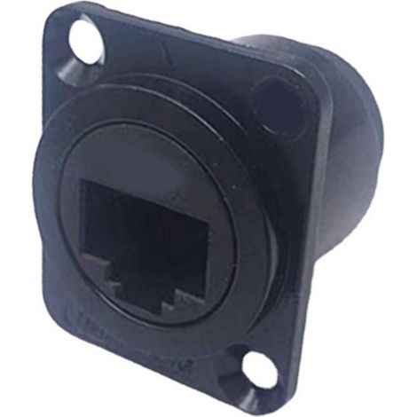 Coupleur RJ45 à montage sur panneau, type D, connecteur RJ45 femelle-femelle, traversant pour réseau LAN, boîtier noir (1/5)