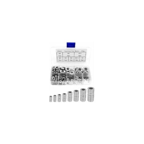 Rondelles Plates en 304 Acier Inoxydable Assortiment, Rondelles metal, Joint vidange, Rondelles gonds de porte, Rondelles assortiment de lave-mains (M2 M2.5 M3 M4 M5 M6 M8 M10)(360pcs) (1/3)