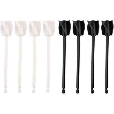 Accesorio mezclador de pintura Helix para perforación, para resina, agitador, 4 negros + 4 blancos, para pintura de joyería de silicona epoxi. (1/5)