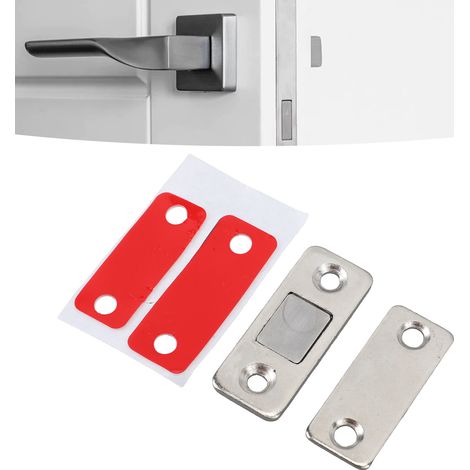 Attache Magnétique Porte 8-Pack Ultra Fine Adhesive Installation Double Stainless Steel Fermeture Cabinet (1/5)