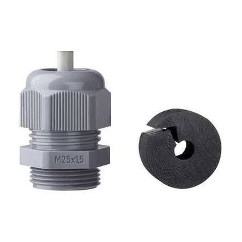 Jacob K345-1025-02 Pressacavo filettato con antistrappo M25 Poliammide Nero (RAL 9005) 1 pz.