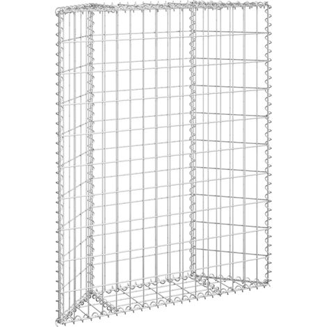 Aiuola rialzata per piante e fiori modello a gabbione trapezoidale acciaio zincato 80 x 20 x 100 cm 020001322