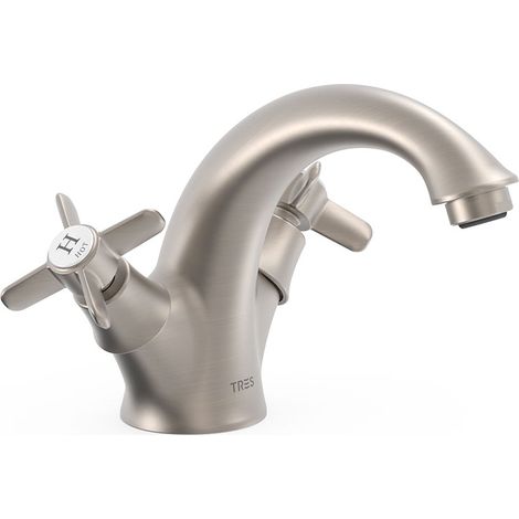 GRIFO BIMANDO PARA LAVABO CON VOLANTES. LATIGUILLOS DE