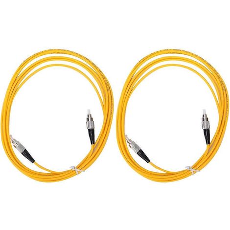 2 Stück 3 Meter FC/UPC zu FC/UPC Singlemode-Glasfaser-Patchkabel, gelb
