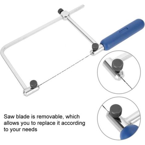 Cadre De Scie Réglable - Acier À Haute Teneur En Carbone - Pour Métal Bois Plastique - Longueur Réglable 3 À 15 Cm - 6 Lames Incluses (1/5)