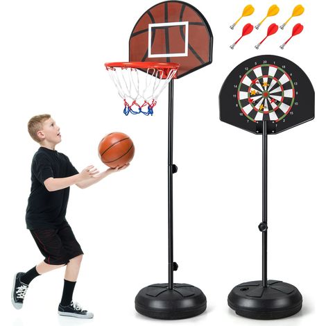 COSTWAY Kids Basketball Hoop 2-in-1 Toddler Basketball Goal System (1/5)