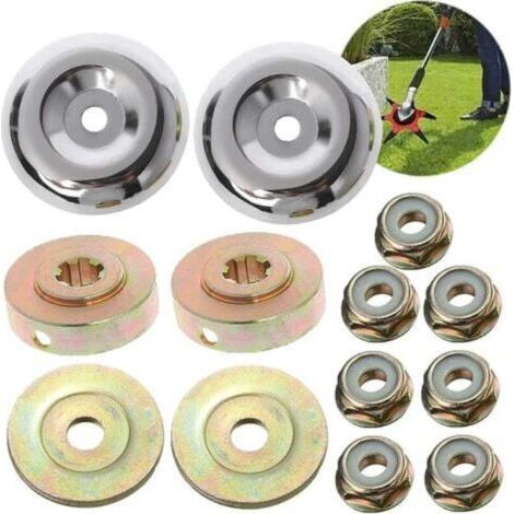 Kit of 8 universal brushcutter heads with 5 M10x1.25 nuts for edge trimmer.