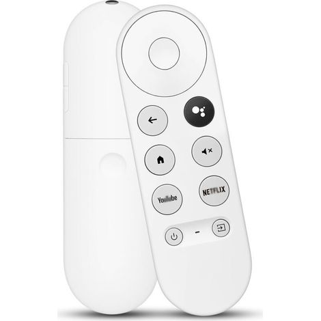 G9N9N Télécommande Vocale Bluetooth pour Google Chromecast TV 4K Snow, Télécommande de Remplacement Google avec Boutons Netflix et Youtube, Compatible avec Chromecast TV 4K, Contrôle Vocal