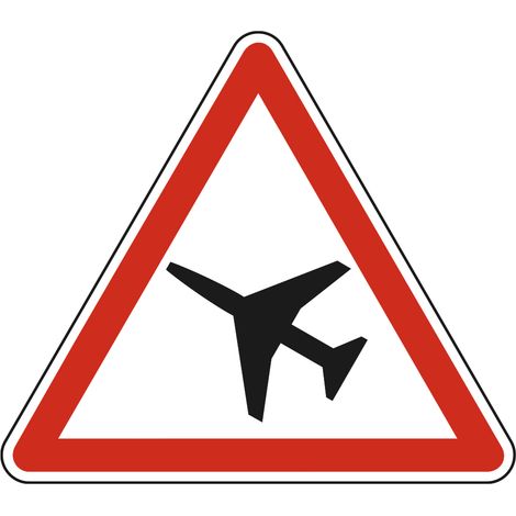 Panneau de signalisation danger - Traversée d'une aire de danger aérien - Triangulaire - Gamme Ecolign - Classe 1 - 500mm