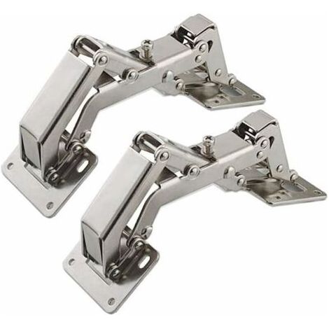Charnière pour meuble,Lot de 2 Charnières de porte pour armoires de cuisine de 170 degrés + 16 vis - Charnières de porte grand angle - Pas de fente requise (1/4)