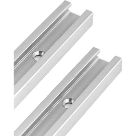 Binario di guida a T in alluminio da 300 mm con scanalatura a T per sega da banco, fresatrice e utensili per la lavorazione del legno, 19 x 9,5 mm, 2 pezzi (1/5)