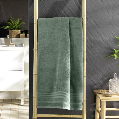 Drap de douche 70 x 130 cm éponge unie tendresse Cèdre (1/4)