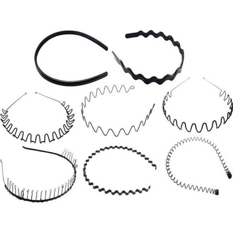 8PCS Spiral Waved Hair Hoops Portable unisexe bandeau de sport pour hommes BANDEAU - SERRE-TETE - HEADBAND - HAIRBAND (1/4)
