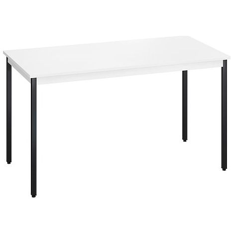 Table multi-usages plateau blanc L 140 x P 70 cm - Piètement noir - Maxiburo