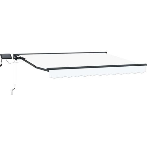 Cadre de store à persiennes manuel avec éclairage LED, blanc et gris anthracite, 3 x 2,5 mètres (1/5)
