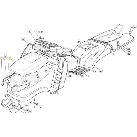 OBERE MOTORHAUBE TCU ROT 300941 GGP ORIGINAL STIGA - 325076901/0