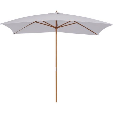 Parasol de jardin 2 x 3 m en bois laqué avec housse amovible, finition blanche élégante, structure robuste et pratique, idéal pour créer une zone d’ombre sur terrasse ou jardin (1/5)