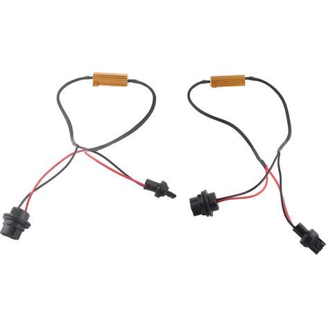 Adaptadores de transmisión de reproducción con corrección de errores de parpadeo rápido Tbest Heavy Duty Wiring 50w8rj 7440 T20 para bombillas LED de filamento único de señal de giro ABS negro 1. (1/5)