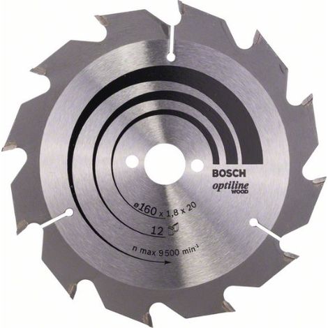 Lame de scie circulaire 160 x 20 x 1,8mm pour le bois 12 dents - BOSCH - 2608641170