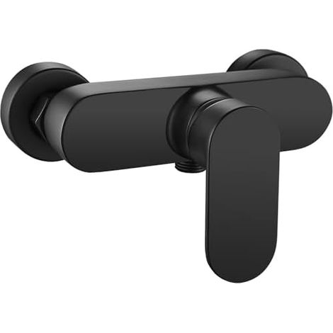 Einhebelmischer Duscharmatur Schwarz, Aufputz Brausearmatur, Wandmontage Mischbatterie für Dusche, Einhand-Brausebatterie, Größe G 1/2