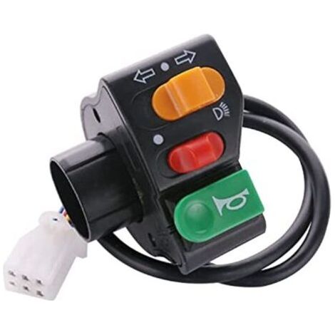 Bouton Moto Phare,LED Moto Interrupteur Guidon Bouton Moto On/Off 3 en1,clignotant moto led, éTanche Klaxon,Phare Antibrouillard,Multifonction Bouton Éclairages et Composants (1/4)