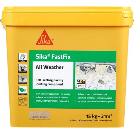 Sika FastFix Jointing Compound Patio All Weather Dark Buff 15kg No Mix Everbuild (1/5)