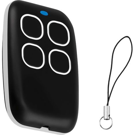 Télécommande Universelle Portail - 1 Unité - Caoutchouc Antidérapant - Compatible 250-915 MHz Code Tournant - Garage et Volets Roulants - Noir Compact (1/5)