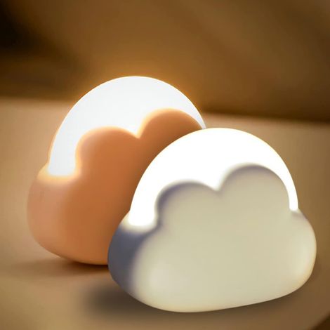 Veilleuse LED Dimmable en Forme de Nuage - 2 Pièces pour Chambre de Bébé, Rechargeable USB - Décorations et Cadeaux pour Femme, Fille (1/5)