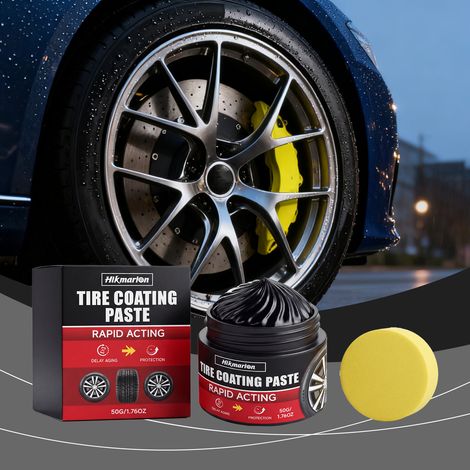 Tire retreading and care cream, polishing, cleaning, stain removal, and shine enhancement for car tires -- 50g1, sponge1 -- BIEMMEDUE (1/5)